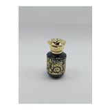 ANADOLU PARFÜM, Boş Doldurulabilir, Siyah Renkli, Altın Süslemeli, Altın Çiçek Şeklinde Kapağı, Dekoratif ve Şık, Parfüm ve Kolonya Cam Şişesi, 50ml