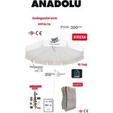 Anadolu Plaj Balkon Kamp Şemsiye Seti Takımı - Krem
