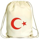 Anadolu Promosyon Bayrak Desenli Ham Bez Büzgülü Çanta
