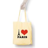 Anadolu Promosyon I love Paris Desenli Ham Bez Omuz Çantası