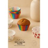 Anadolu Saray 100 Adet Renkli Kağıt Kek Kapsülü | Muffin Cupcake Kek Kapsülü | 100'lü Kağıt Kek Kalıbı