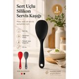 Anadolu Saray 1’li Sert Uçlu Silikon Servis Kaşığı Seti Pilav Tatlı Kaşığı 22 cm