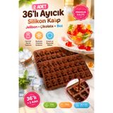 Anadolu Saray 2 Adet 36'lı Ayıcık Silikon Kalıp Jelibon Çikolata Buz Kalıbı Jelibon Çikolata Buz Kalıbı