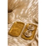 Anadolu Saray 2 ADET Gold Paslanmaz Çelik Sunum Tepsisi 31,5x21,5 cm Şık Dekoratif Servis Tabağı