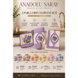 Anadolu Saray 3'lü Fırın Eldiveni Seti Fırın Eldiveni Tutacak ve Havlu Isıya Dayanıklı Mutfak Havlu Tutacak Set