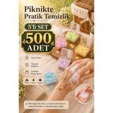 Anadolu Saray 5'li 500 Adet Parfümlü Mini Kağıt Sabun Suda Eriyen Piknik Kamp Seyahat Sabunu