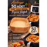Anadolu Saray Airfryer 50 Adet Kare Tabak Model Pişirme Kağıdı | Hava Firitözü Airfryer Yağsız Firitöz Pişirme
