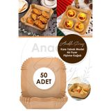 Anadolu Saray Çarşısı Airfryer 50 Adet Kare Tabak Model Pişirme Kağıdı | Hava Firitözü Airfryer Yağsız Firitöz Pişirme