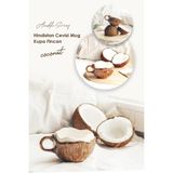 Anadolu Saray El Yapımı Seramik Hindistan Cevizi Tasarım Mug Kupa Fincan Handmade Mug Fincan Kahve Kupası- 1 Adet
