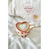 Anadolu Saray El Yapımı Seramik Kalp Tasarım Mug Kupa Fincan | Handmade El Yapımı Mug Fincan Kupa Kahve Kupası