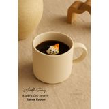 Anadolu Saray El Yapımı Seramik Kedi Figürlü Sevimli Kahve Kupası | Kedi Model Mug Fincan