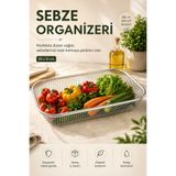 Anadolu Saray Metal Sebze ve Meyve Organizeri 30x21 cm Mutfak Dolap İçi Düzenleyici Sepet