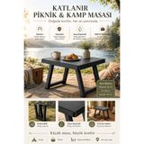 Anadolu Saray Portatif Katlanır Piknik ve Kamp Masası 40x50 cm Hafif Dayanıklı Pratik Sehpa