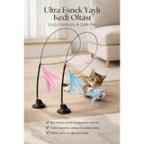 Anadolu Saray Ultra Esnek Yaylı Kedi Oltası Güçlü Vantuzlu Çelik Telli Dayanıklı Kedi Oyuncağı - 1 ADET