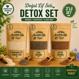 Anadolu Şifa Harput Karnıyarık Otu Kabuğu Tozu, Chia ve Keten Tohumu Doğal 3’lü Set 50 gr X3