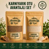 Anadolu Şifa Harput Karnıyarık Otu Kabuğu Tozu & Karnıyarık Otu Tohumu (Psyllium Husk Powder & Psyllium Seed) 100 gr X2 Doğal Ürün