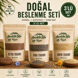 Anadolu Şifa Harput Keten Tohumu, Aspir Tohumu & Chia Tohumu (Flax Seed, Safflower Seed & Chia Seed) 100 gr X3 Doğal Ürün