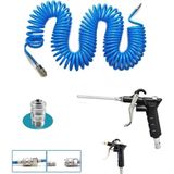 Anadolu Strong Kompresör Spiral Hava Hortumu 8 mm 15 M Hava Jakı Hava Tabancası Recor 3 Pcs Seti