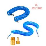 Anadolu Strong Profesyonel Yüksek Kalite Kompresör Spiral Hava Hortumu 8 mm 15 mt Hava Jakı Kompresör Recor Seti