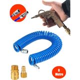 Anadolu Strong Profesyonel Yüksek Kalite Kompresör Spiral Hava Hortumu 8 mm 8mt Hava Tabancalı Kompresör Recor Seti