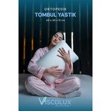 Anadolu Tipi Tombul Ortopedik Visco Yastık - %100 Orjinal Visco 60X40X15 Mavi - 60 x 40 x 15 cm - Açık Mavi