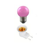 Anahtarlı Duy Fişli + 1W Tasarruflu E27 Led Gece Lambası Pembe