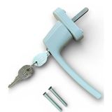 Anahtarlı Kilitli PVC Pencere Kapı Kolu, Alüminyum, Beyaz, Tekli
