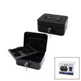 Anahtarlı Küçük Metal Para -Değerli Eşya Kutusu 2Kat=Tek+6 Bölme Taşıma Kulp - 15.2X11.8x8cm (4915)