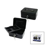 Anahtarlı Küçük Metal Para -Değerli Eşya Kutusu 2Kat=Tek+6 Bölme Taşıma Kulp - 15.2X11.8x8cm (5067)