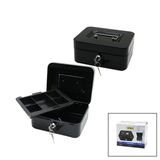 Anahtarlı Küçük Metal Para -Değerli Eşya Kutusu 2Kat=Tek+6 Bölme Taşıma Kulp - 15.2X11.8x8cm (5433)