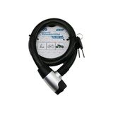 Anahtarli Metal Kaplama Kafa Çek-İt Kilit Kapak Motor - Bisiklet Kilit Çelik Tel Siyah Şeffaf 24Mmx100cm (5047)