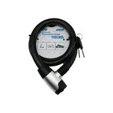 Anahtarlı Metal Kaplama Kafa Çek-İt Kilit Kapak Motor - Bisiklet Kilit Çelik Tel Siyah Şeffaf Kılıf 24Mmx100cm (5067)