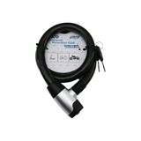 ANAHTARLI METAL KAPLAMA KAFA ÇEK-İT KİLİT KAPAK MOTOR - BİSİKLET KİLİT ÇELİK TEL SİYAH ŞEFFAF KILIF 24MMX100CM (5250)