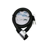 ANAHTARLI METAL KAPLAMA KAFA ÇEK-İT KİLİT KAPAK MOTOR - BİSİKLET KİLİT ÇELİK TEL SİYAH ŞEFFAF KILIF 24MMX100CM (5264)