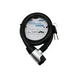 Anahtarlı Metal Kaplama Kafa Çek-İt Kilit Kapak Motor - Bisiklet Kilit Çelik Tel Siyah Şeffaf Kılıf 24Mmx100cm (5433)