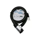 Anahtarlı Metal Kaplama Kafa Çek-İt Kilit Kapak Motor - Bisiklet Kilit Çelik Tel Siyah Şeffaf Kılıf 24Mmx100cm (Timya/Go1395) 200656