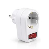 Anahtarlı Topraklı Priz Adaptörü 16A 3680W – Işıklı Tekli Golyat Priz, Yüksek Güvenlikli, TSE & CE Belgeli Enerji Tasarruflu Beyaz Priz Almera