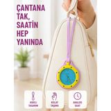 Anahtarlık Çanta Charmı Askılı Analog Dekoratif Saat Pembe