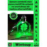 #Anahtarlık Hediye Işıklı Kristal Cam Lüks Estetik Şans Yonca Tasarımlı Renk Değiştiren Anahtarlık