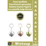 #Anahtarlık İstanbul Hatırası Hediyelik Eşya Dayanıklı Metal Galata Kulesi Kalp Tasarımlı Anahtarlık