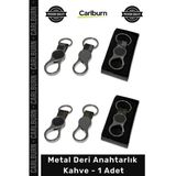 #Anahtarlık Logo Baskılı Promosyon Lüks Kaliteli Kurumsal Hediye Şık Tasarım Metal Deri Anahtarlık Kahve - 1 Adet