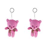Anahtarlık pelüş Ayıcık Anahtarlık İkili Set Fuşya 12 Cm