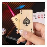 Anahtarlık Poker Tasarim Jet Alev Oyun Karti Rüzgar Geçirmez Çakmak Sarı