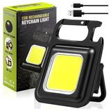 Anahtarlık Şeklinde Metal Kasa Cob Kare Fener – Kamp &amp; Outdoor Suya Dayanıklı Mini Cob LED Işıldak, Type‑c Şarjlı, Mıknatıslı Taşınabilir El Feneri Anahtarlığı