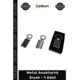#Anahtarlık Şık Tasarım Dayanıklı Paslanmaz Çelik Lazer Baskı Kaliteli Lüks Metal Anahtarlık Siyah - 1 Adet