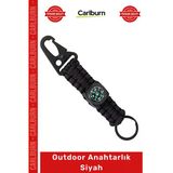 #Anahtarlık Taktik Kamp Dağcılık Dayanıklı Çelik Klipsli Karabinmalı Şık Outdoor Anahtarlık Siyah