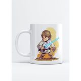 Anakin Skywalker Star Wars Baskılı Porselen Kupa Bardak - Beyaz - 300 cc
