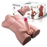 Anal Girişli 16 CM Titreşimli Yapay Penis Erkek Realistik Manken Yarım Vücut Dildo Gizli Paket