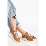 Analin Shoes Kadın Deri Fermuarlı Spor Ayakkabı 2665 Spor Coconut 37 - Taba