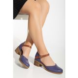 ANALİN SHOES Kadın Hakiki Deri Burnu Kapalı Bilekten Bağlı Sandalet Mor